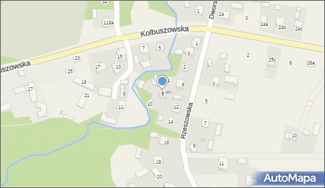 Dzikowiec, Rzeszowska, 8, mapa Dzikowiec