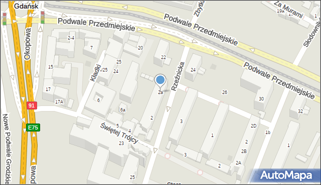 Gdańsk, Rzeźnicka, 2a, mapa Gdańska