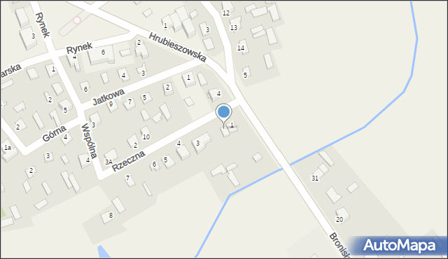 Grabowiec, Rzeczna, 1A, mapa Grabowiec