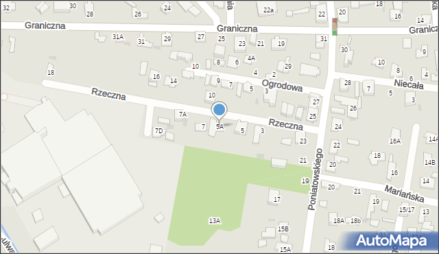 Grodzisk Mazowiecki, Rzeczna, 5A, mapa Grodzisk Mazowiecki