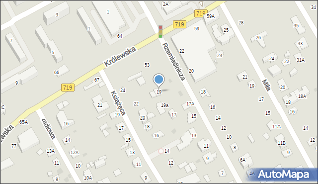 Grodzisk Mazowiecki, Rzemieślnicza, 19, mapa Grodzisk Mazowiecki