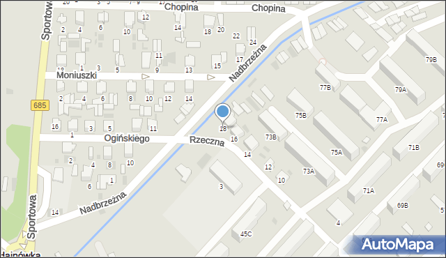 Hajnówka, Rzeczna, 18, mapa Hajnówka