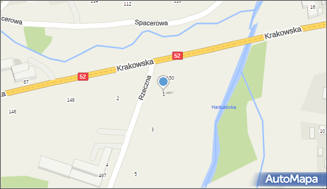 Izdebnik, Rzeczna, 1, mapa Izdebnik