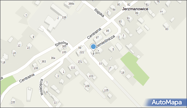 Jerzmanowice, Rzemieślnicza, 9, mapa Jerzmanowice