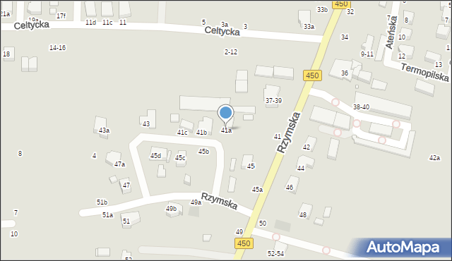 Kalisz, Rzymska, 41a, mapa Kalisza