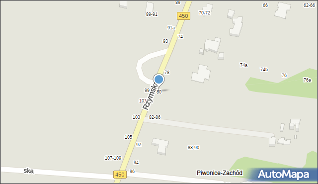 Kalisz, Rzymska, 80, mapa Kalisza