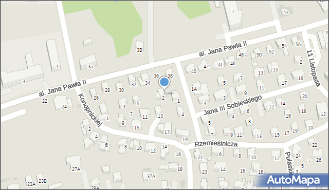 Kalwaria Zebrzydowska, Rzemieślnicza, 2A, mapa Kalwaria Zebrzydowska