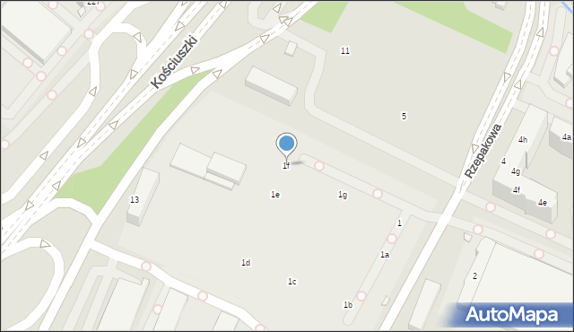 Katowice, Rzepakowa, 1f, mapa Katowic