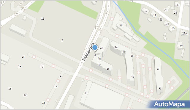 Katowice, Rzepakowa, 4, mapa Katowic