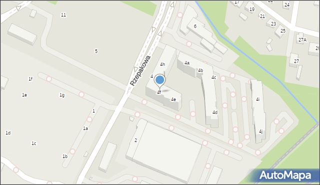 Katowice, Rzepakowa, 4f, mapa Katowic