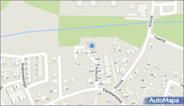 Katowice, Rzeczna, 15, mapa Katowic