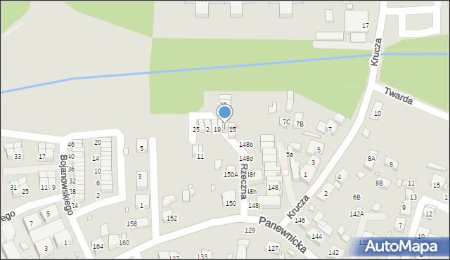 Katowice, Rzeczna, 17, mapa Katowic