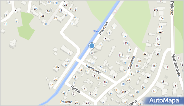 Kielce, Rzeczna, 11, mapa Kielc