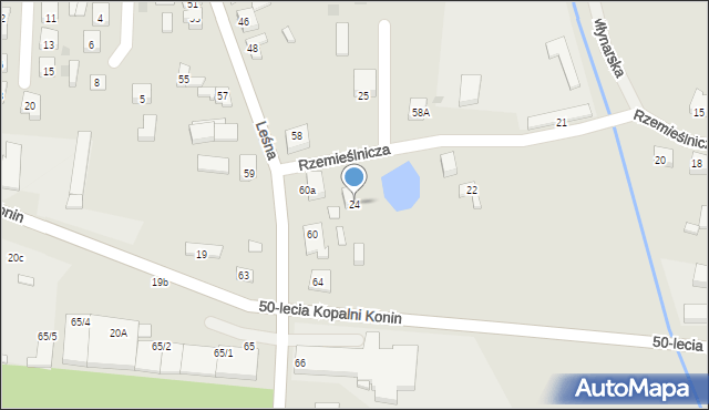 Kleczew, Rzemieślnicza, 24, mapa Kleczew