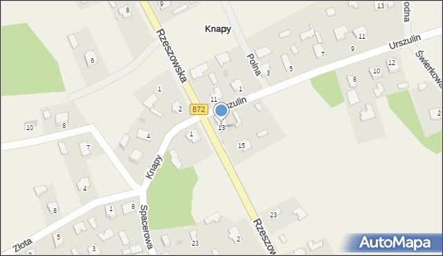 Knapy, Rzeszowska, 13, mapa Knapy