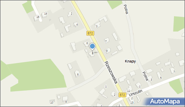 Knapy, Rzeszowska, 8, mapa Knapy