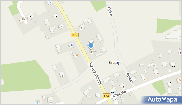 Knapy, Rzeszowska, 9, mapa Knapy