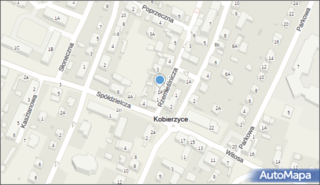 Kobierzyce, Rzemieślnicza, 1A, mapa Kobierzyce