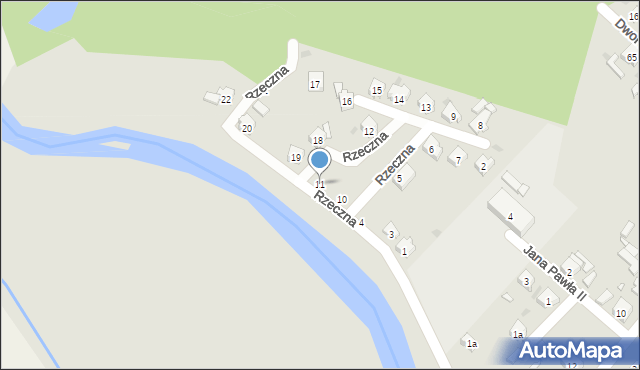 Kolonowskie, Rzeczna, 11, mapa Kolonowskie