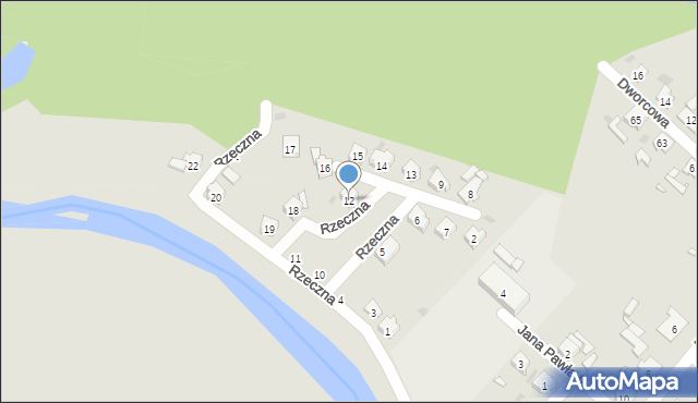 Kolonowskie, Rzeczna, 12, mapa Kolonowskie