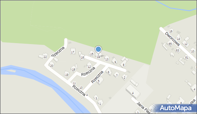 Kolonowskie, Rzeczna, 14, mapa Kolonowskie