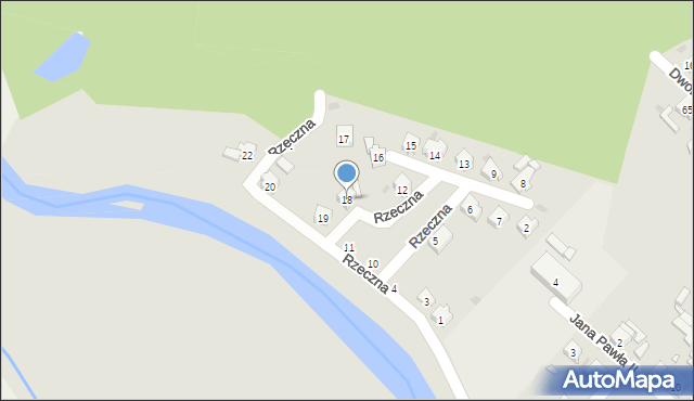 Kolonowskie, Rzeczna, 18, mapa Kolonowskie