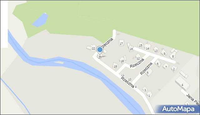 Kolonowskie, Rzeczna, 20, mapa Kolonowskie