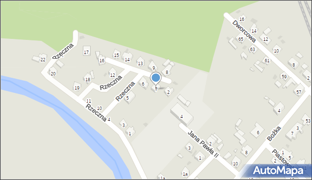 Kolonowskie, Rzeczna, 7, mapa Kolonowskie