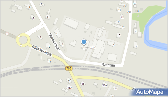 Koniecpol, Rzeczna, 1, mapa Koniecpol