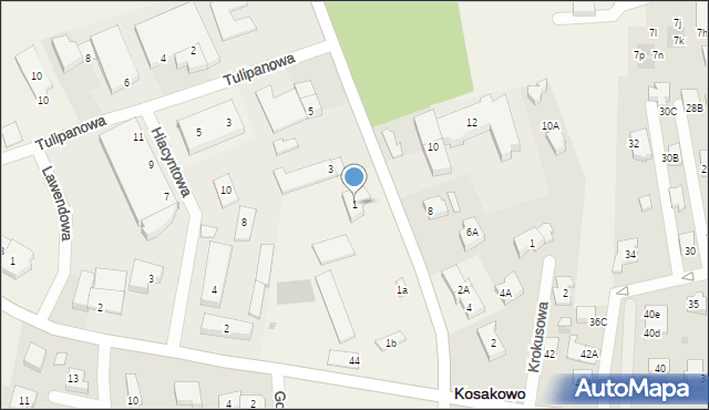 Kosakowo, Rzemieślnicza, 1, mapa Kosakowo