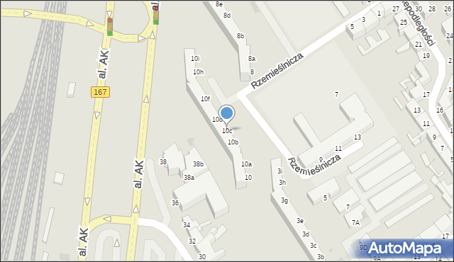 Koszalin, Rzemieślnicza, 10c, mapa Koszalina