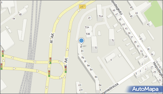 Koszalin, Rzemieślnicza, 8i, mapa Koszalina