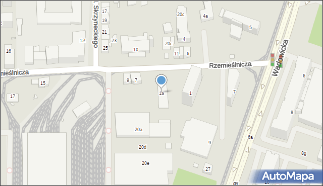 Kraków, Rzemieślnicza, 1a, mapa Krakowa