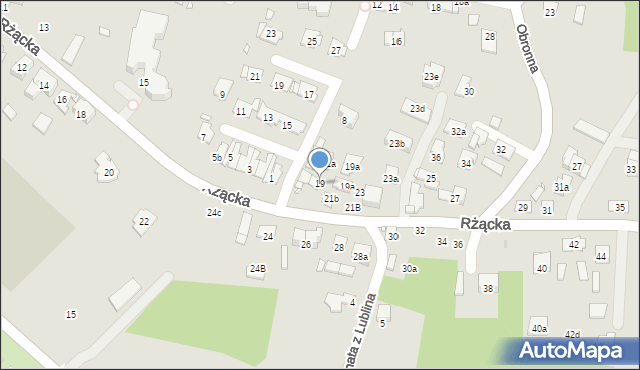 Kraków, Rżącka, 19, mapa Krakowa