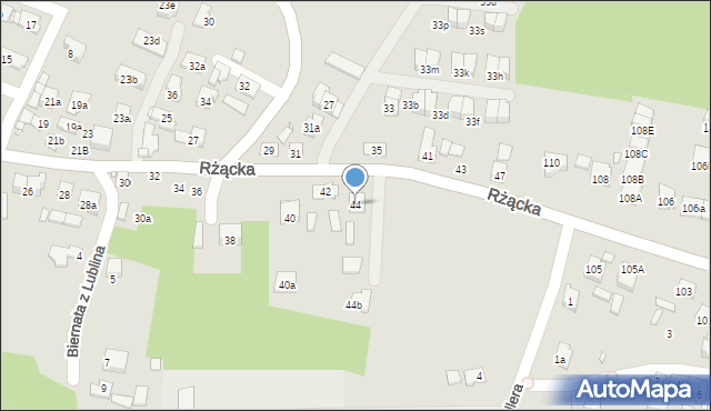 Kraków, Rżącka, 44, mapa Krakowa