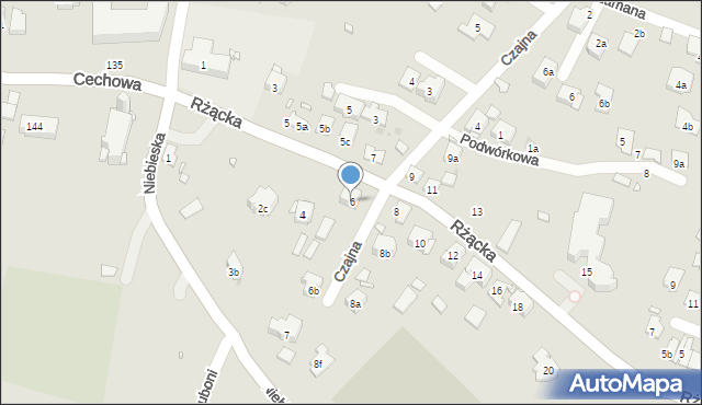 Kraków, Rżącka, 6, mapa Krakowa