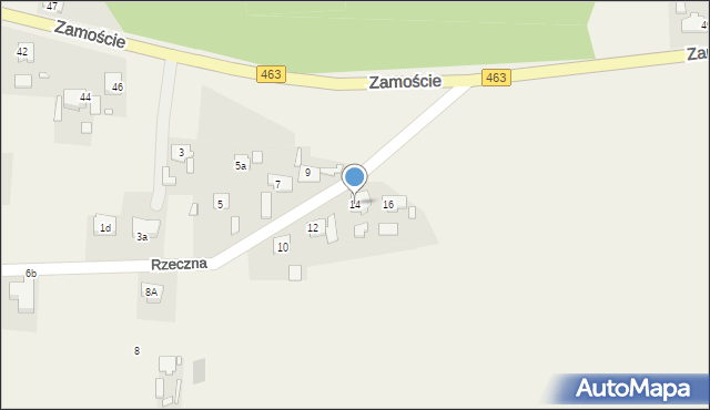 Krasiejów, Rzeczna, 14, mapa Krasiejów