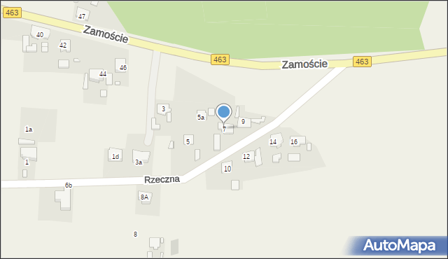 Krasiejów, Rzeczna, 7, mapa Krasiejów