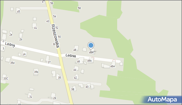 Krosno, Rzeszowska, 48A, mapa Krosna