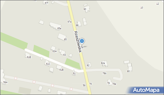 Krosno, Rzeszowska, 84, mapa Krosna