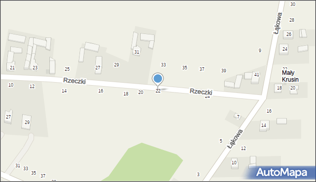 Krusin, Rzeczki, 22, mapa Krusin