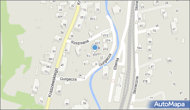 Krynica-Zdrój, Rzeźniana, 6/3, mapa Krynica-Zdrój