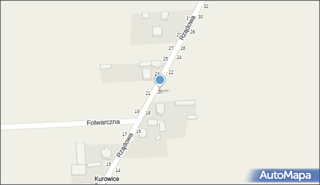 Kurowice, Rządowa, 20, mapa Kurowice