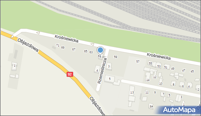 Kutno, Rzemieślnicza, 2, mapa Kutno