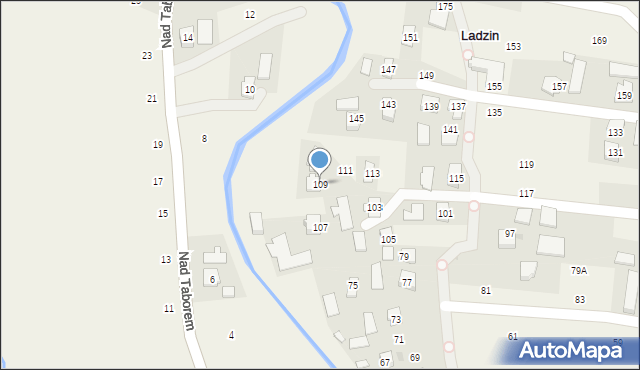 Ladzin, Rzeszowska, 109, mapa Ladzin