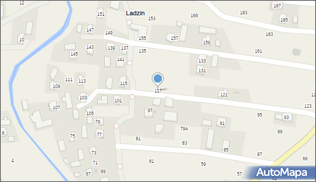 Ladzin, Rzeszowska, 117, mapa Ladzin