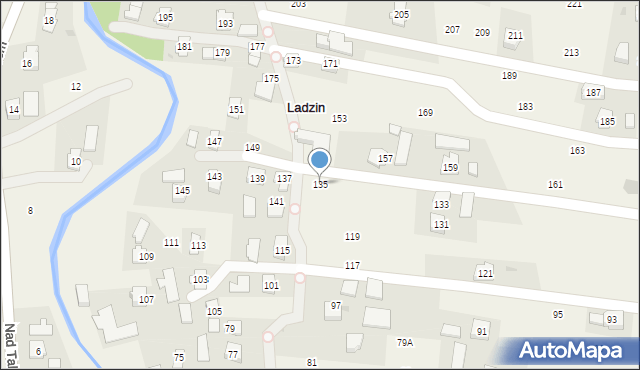 Ladzin, Rzeszowska, 135, mapa Ladzin