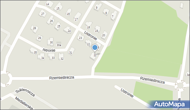 Leszno, Rzemieślnicza, 12, mapa Leszno