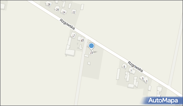 Lisków, Rzgowska, 13, mapa Lisków