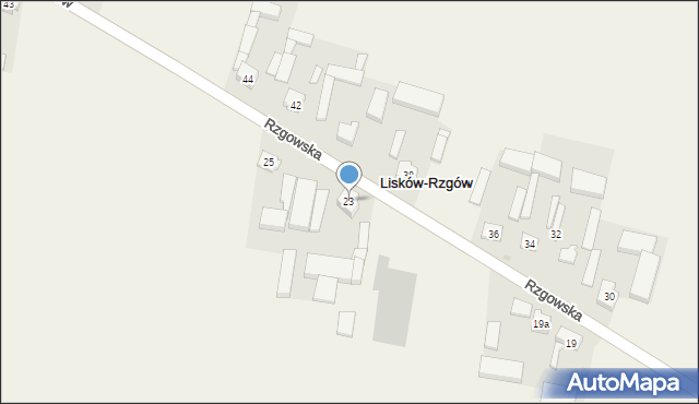 Lisków, Rzgowska, 23, mapa Lisków